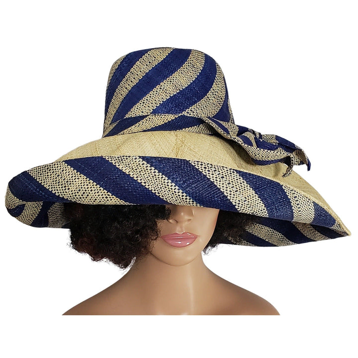Ola: Authentic Hand Woven Multi-Color Madagascar Big Brim Raffia Sun Hat