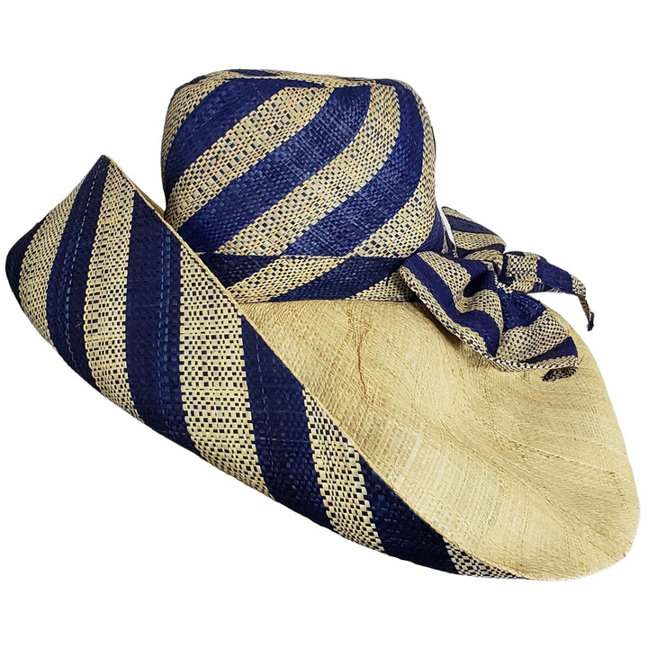 Ola: Authentic Hand Woven Multi-Color Madagascar Big Brim Raffia Sun Hat