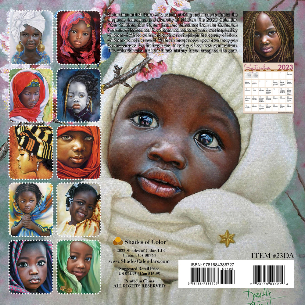 Our Children, Our Hope: The Art of Dora Alis 2023 Wall Calendar (Back Cover)