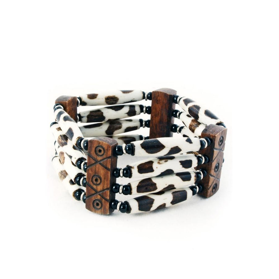 Batik Bone Bracelet III-Jewelry-Boutique Africa-1.5 inches-Cow Bone-The Black Art Depot