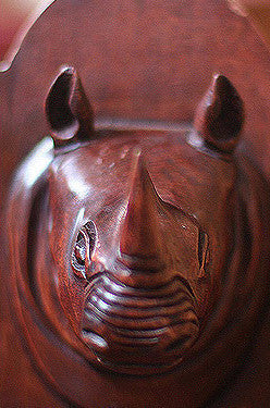 Authentic African Wooden Rhinocerous Bookend Set (Ghana)