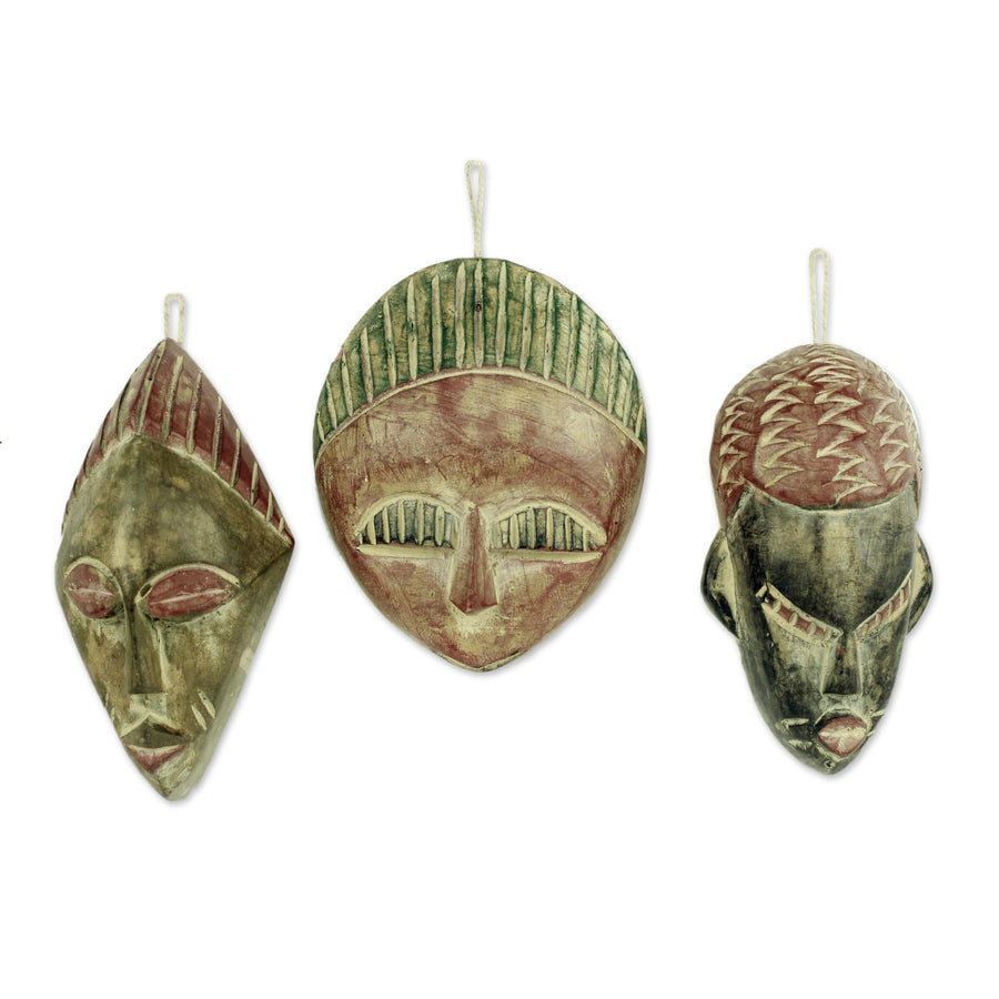 The Three Kings: African Mask Christmas Ornaments (Ghana)
