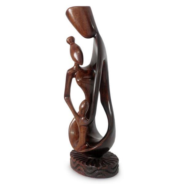 1 of 3: Joyous Family Love II (Family of Three) African Sculpture by Francis Agbete