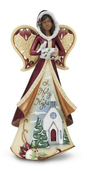 Oh Holy Night Angel With Diorama Figurine by Perfect Paisley
