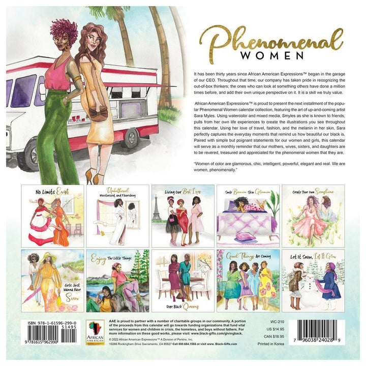 Phenomenal Woman by Sara Myles: 2022 African American Calendar (Back)