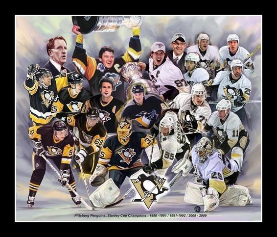 Pittsburgh Penguins-Art-Wishum Gregory-8.5x11 inches-Black Frame-The Black Art Depot