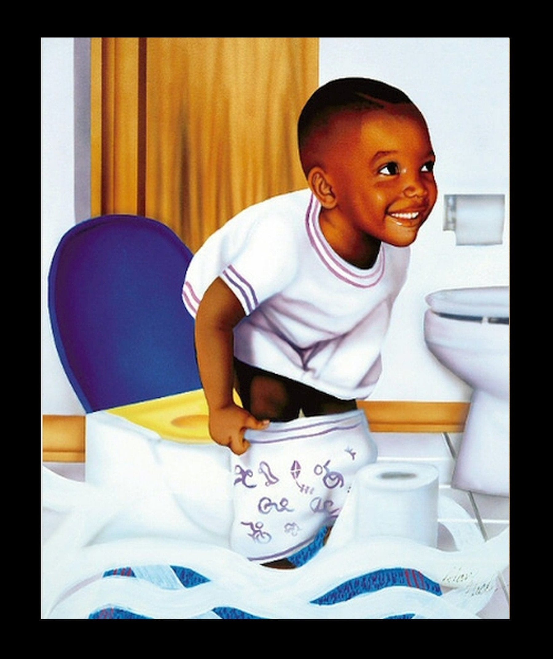 Potty Boy by Alan and Aaron Hicks (African American Bathroom Art) The