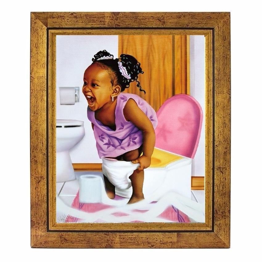 Potty Girl by Alan and Aaron Hicks (African American Bathroom Art
