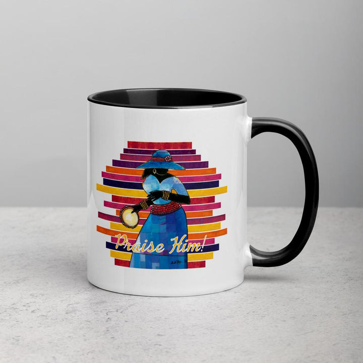 Praise Him by D.D. Ike: African American Religious Ceramic Coffee Mug (Black)