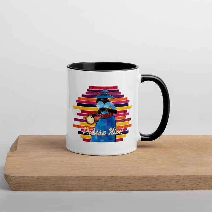 Praise Him by D.D. Ike: African American Religious Ceramic Coffee Mug (Black)