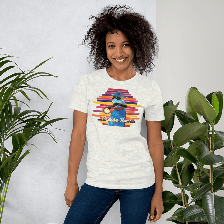 Praise Him by D.D. Ike: African American Religious Short Sleeve T-Shirt (Ash)