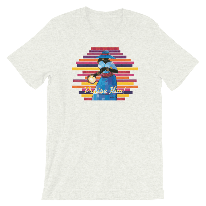 Praise Him by D.D. Ike: African American Religious Short Sleeve T-Shirt (Ash)