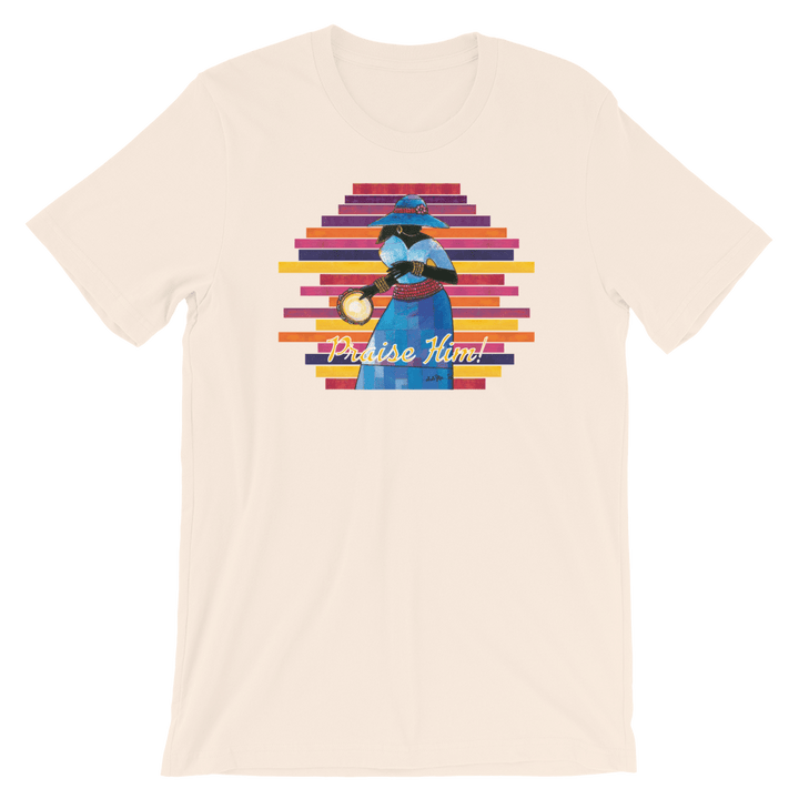 Praise Him by D.D. Ike: African American Religious Short Sleeve T-Shirt (Soft Cream)