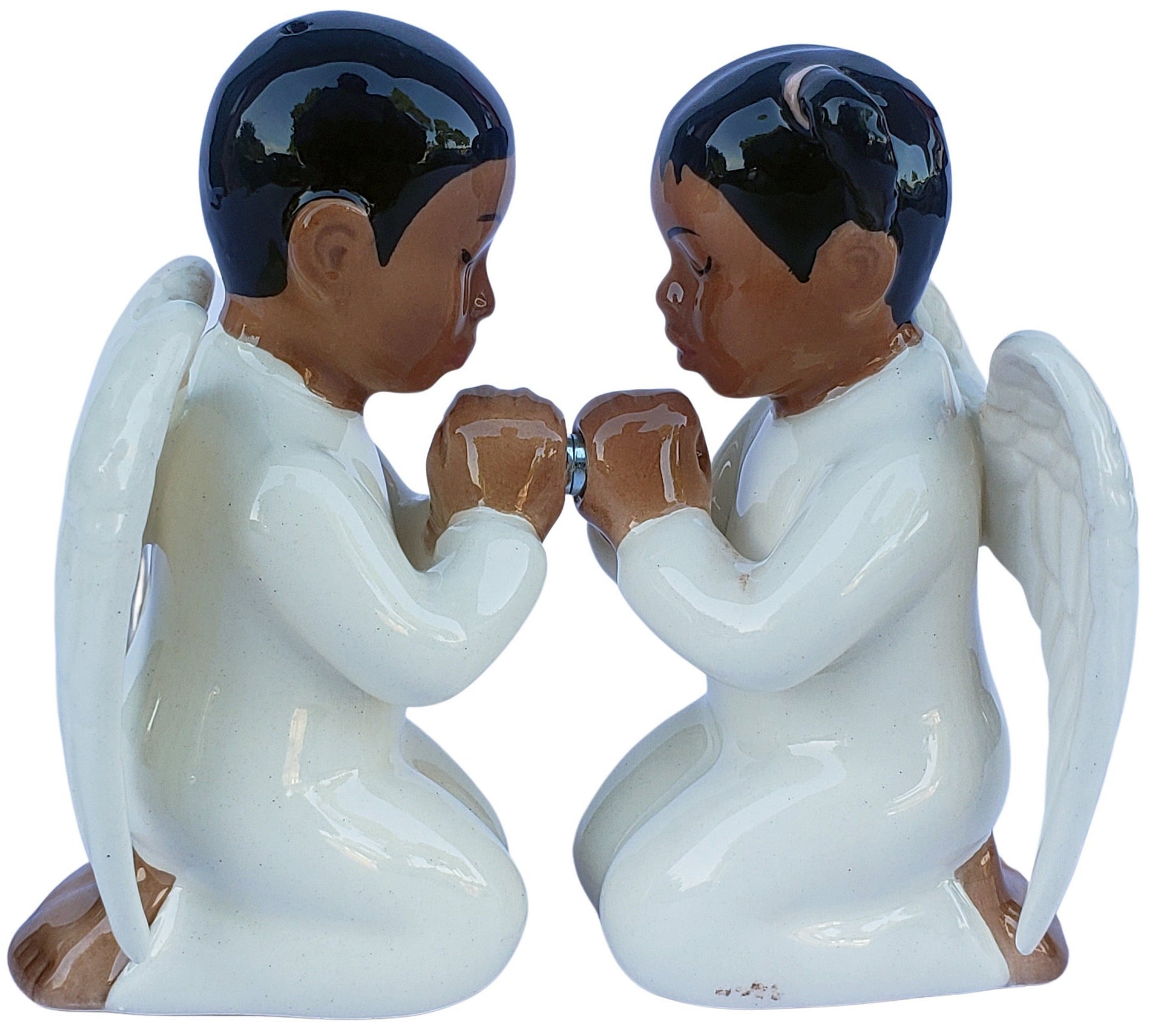 5 of 14: Praying Angels: African American Salt and Pepper Shaker Set