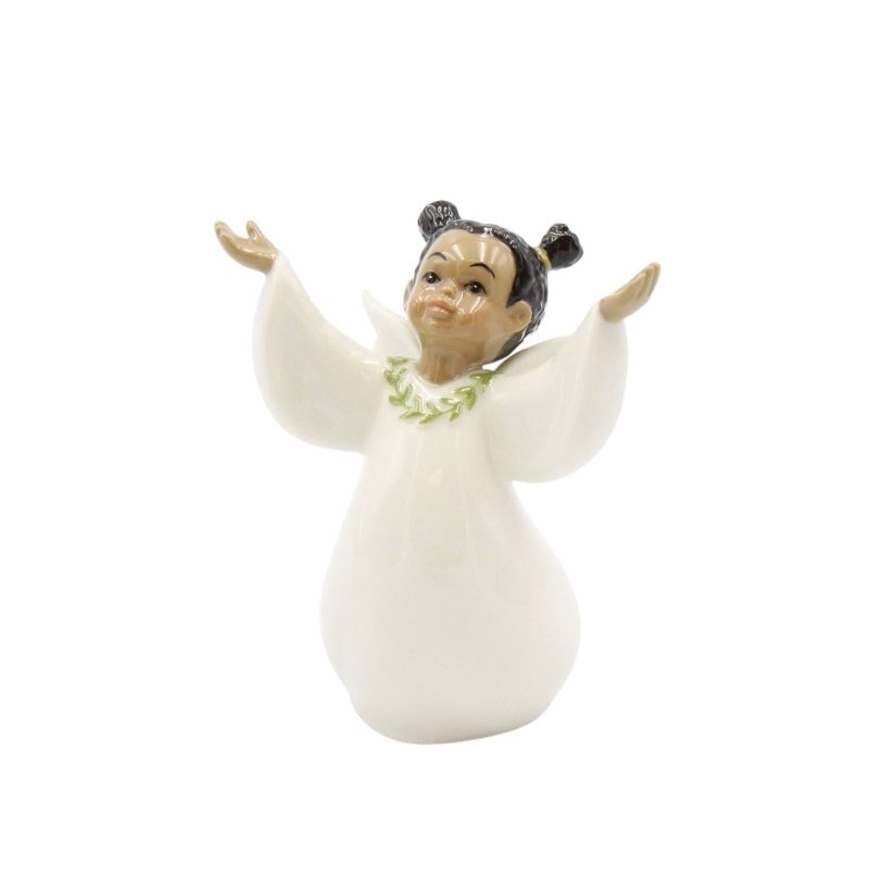 Worship Cherub Angel (Girl): African American Porcelain Figurine