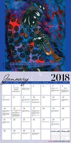 Color My Soul: The Art of Larry "Poncho" Brown (2018 African-American Wall Calendar) - Inside
