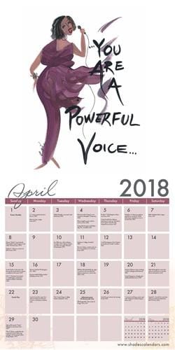 Girlfriends: Chances, Choices & Changes by Cidne Wallace (2018 African-American Calendar) - Inside