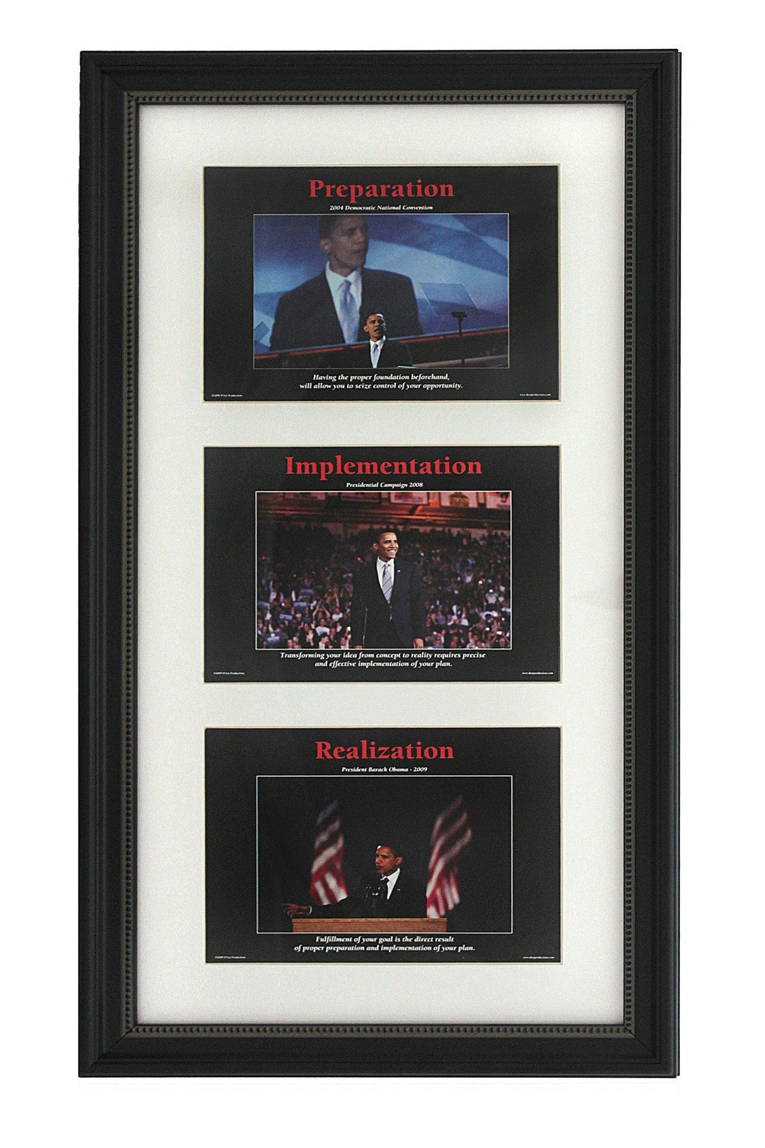 Barack Obama: Preparation, Implementation, Relaization Motivational Poster by D'azi Productions