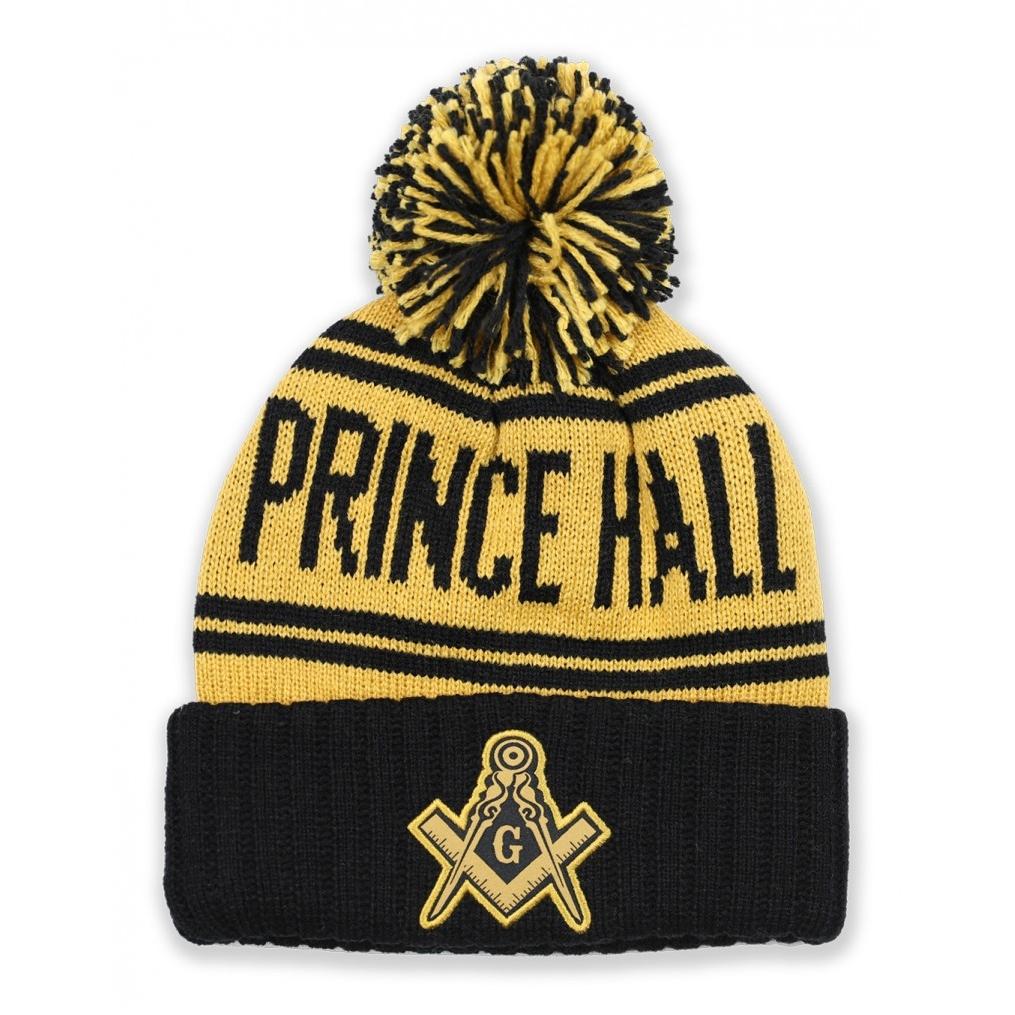 1 of 2: Prince Hall Free and Accepted Mason Gold and Black Beanie
