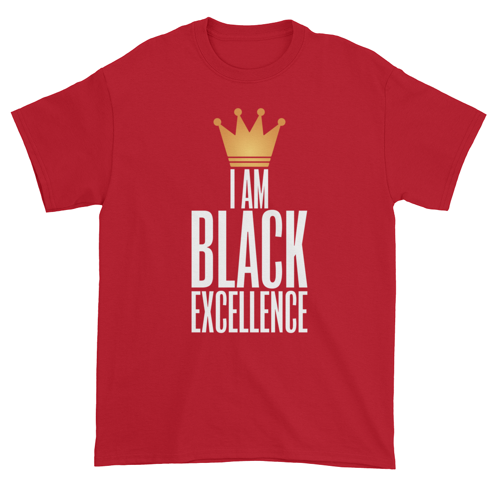 I Am Black Excellence Men's Short Sleeved T-Shirt (Red)