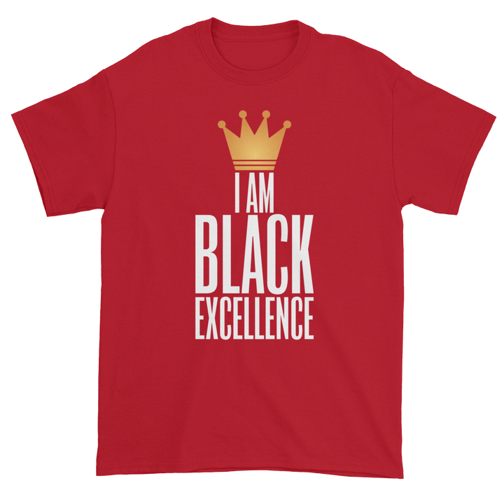 I Am Black Excellence Men's Short Sleeved T-Shirt (Red)