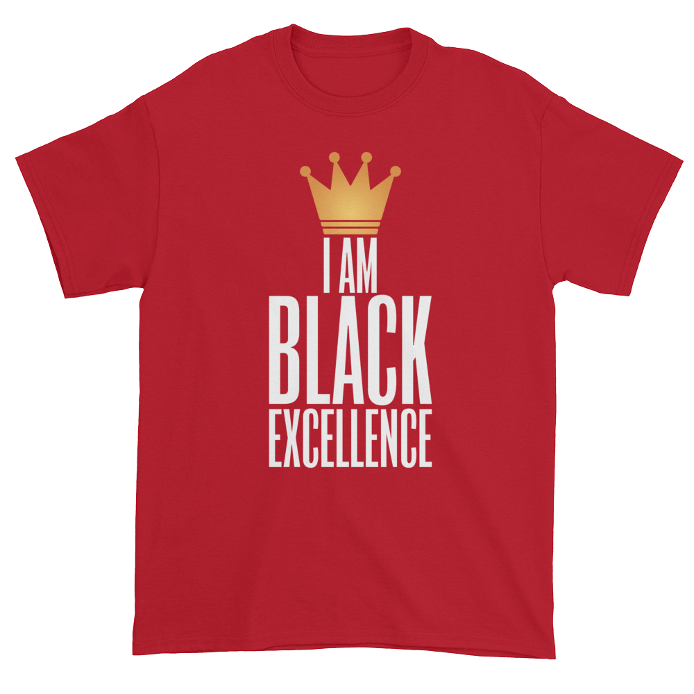 I Am Black Excellence Men's Short Sleeved T-Shirt (Red)