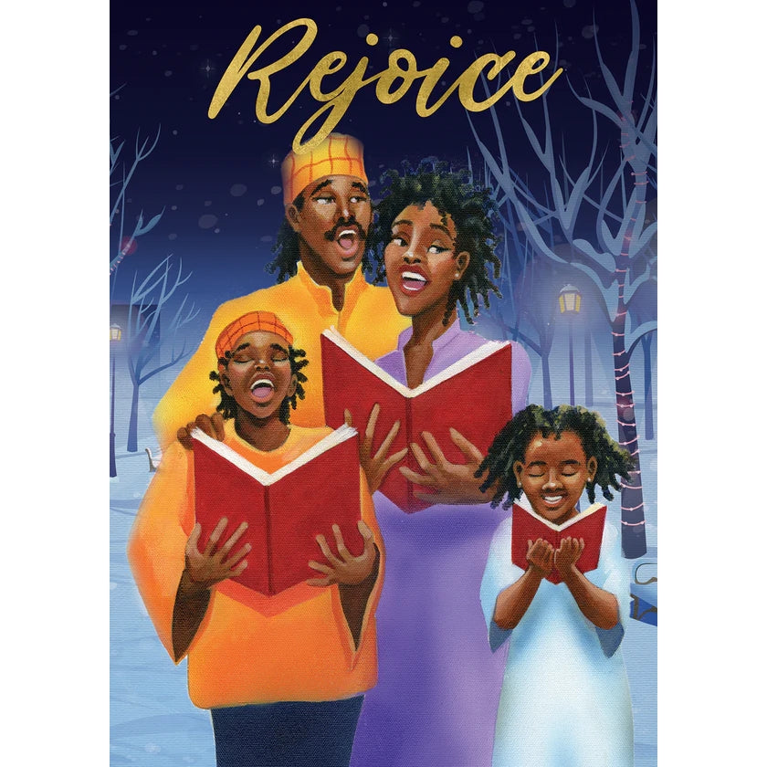 Rejoice (Christmas Carols): African American Christmas Cards (Front)