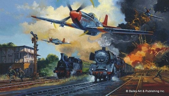 Tuskegee Attack-Art-Robert Bailey-33x24 Inches-Unframed-The Black Art Depot