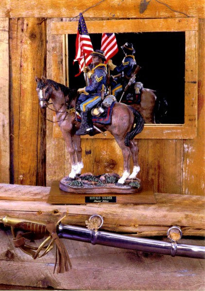  Buffalo Soldier on Horseback (Hand Painted) by Rod Mench