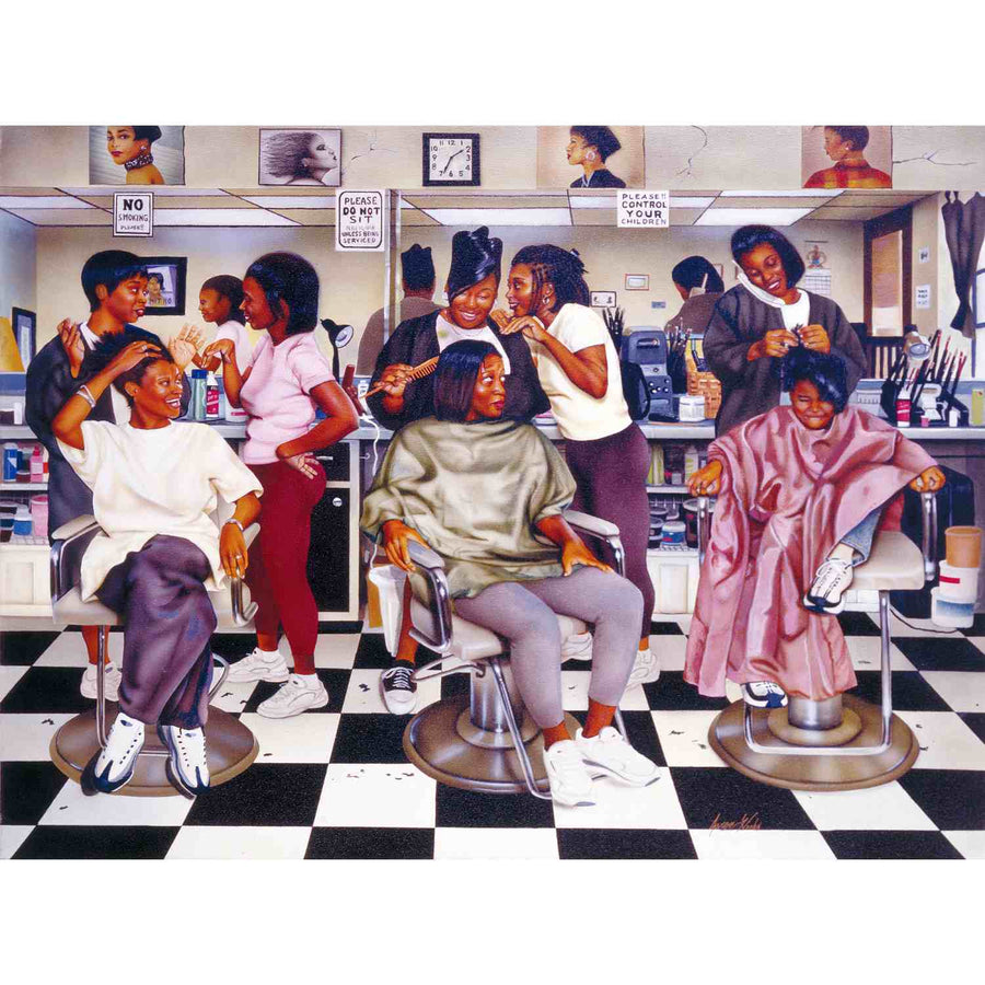 Beauty Salon Gossip by Aaron Hicks: African American Jigsaw Puzzle