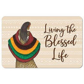 Living the Blessed Life by Albert Fennel: African American Memory Foam Bathroom Floor Mat