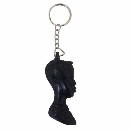 Authentic Hand Made African Blackwood Maasai Woman Key Chain (Kenya)