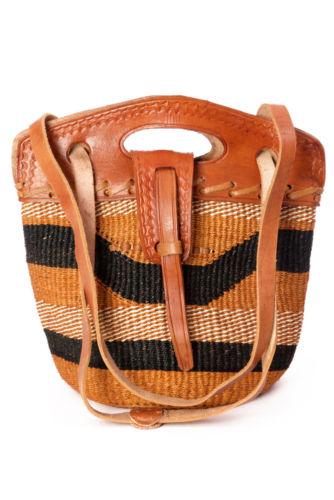 Authentic African Hand Made Sisal and Leather Cowgirl Hand Bag