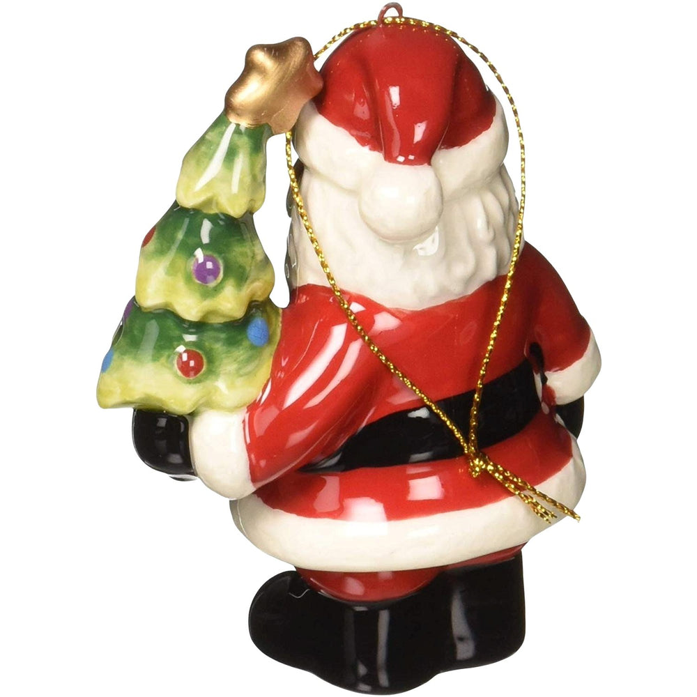 Santa's Christmas Tree Porcelain Christmas Ornament-Ornament-Cosmos Gifts-3.625 inches-Ceramic-The Black Art Depot