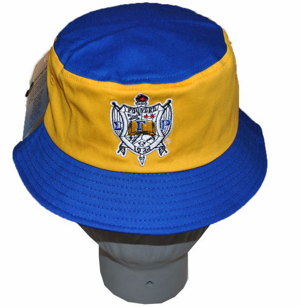 Sigma Gamma Rho Gold and Blue Bucket Hat by Big Boy Headgear (Back)