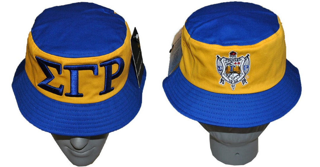 Sigma Gamma Rho Gold and Blue Bucket Hat by Big Boy Headgear