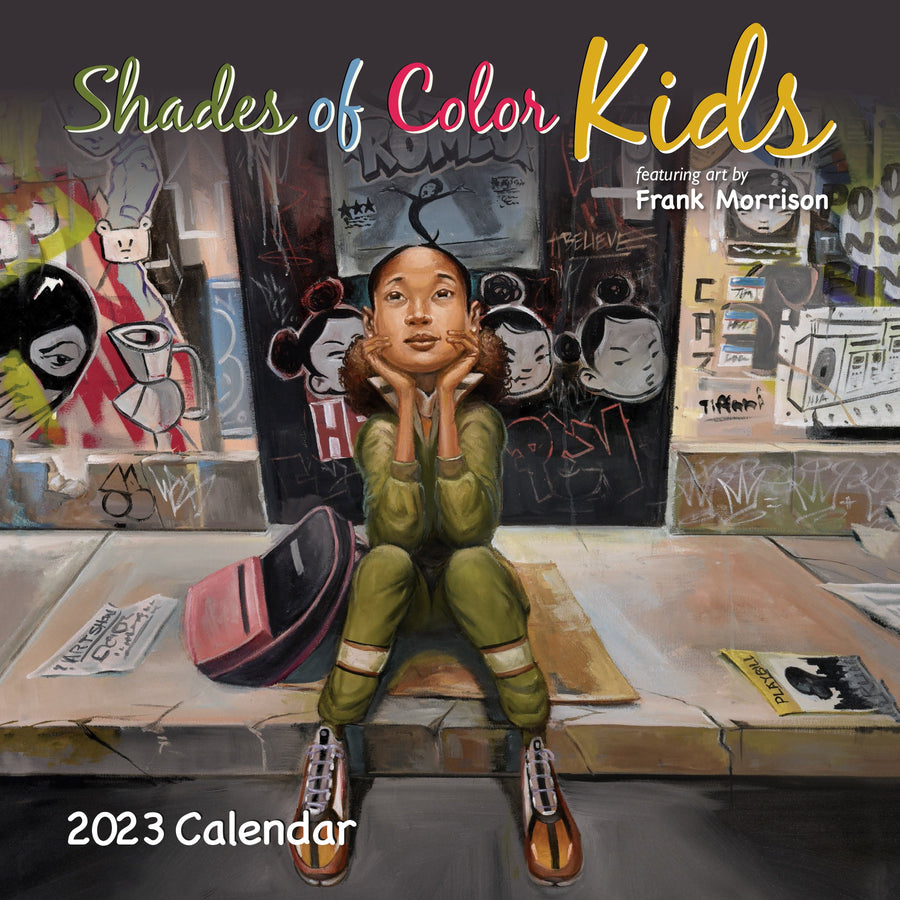 Shades of Color Kids: The Art of Frank Morrison 2023 African American Wall Calendar (Front Cover)