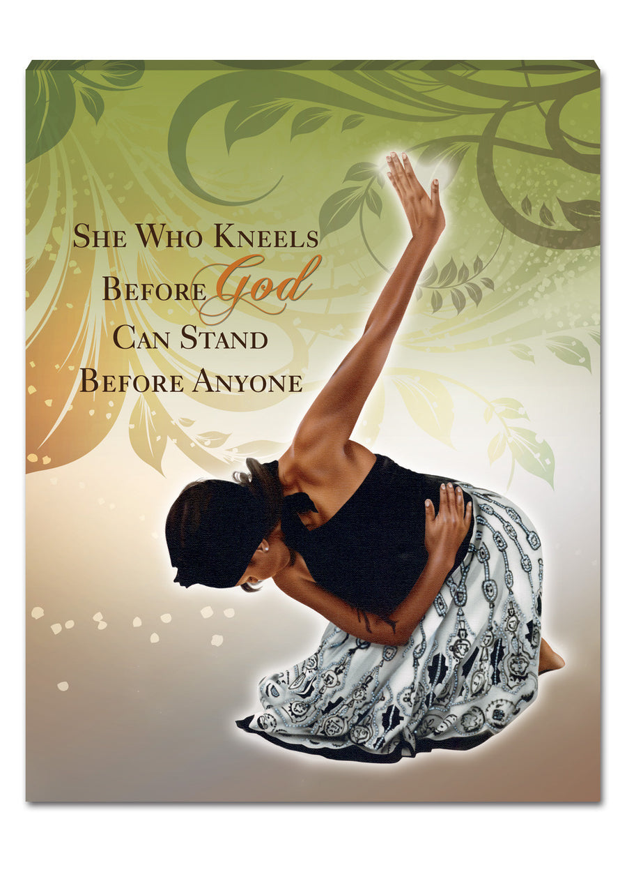 She Who Kneels: African American Canvas Wall Hanging