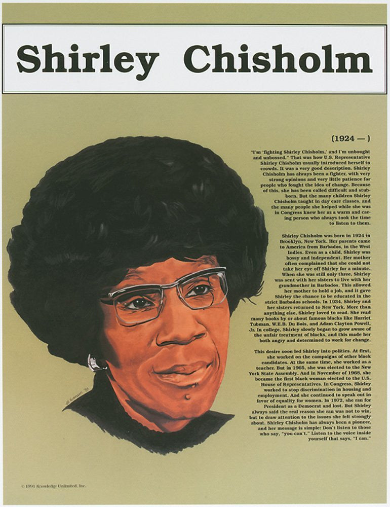 Great Black Americans: Shirley Chisholm Poster by Knowledge Unlimited