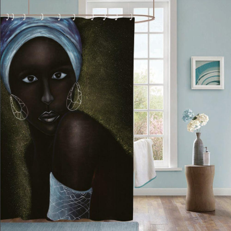 Radiant Beauty: African American Art Shower Curtain by Prince Eze