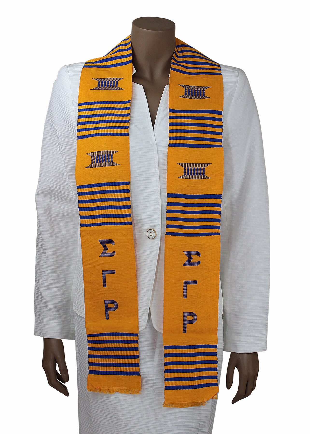 3 of 4: Sigma Gamma Rho Gold Kente Stole by Gold Coast Africa