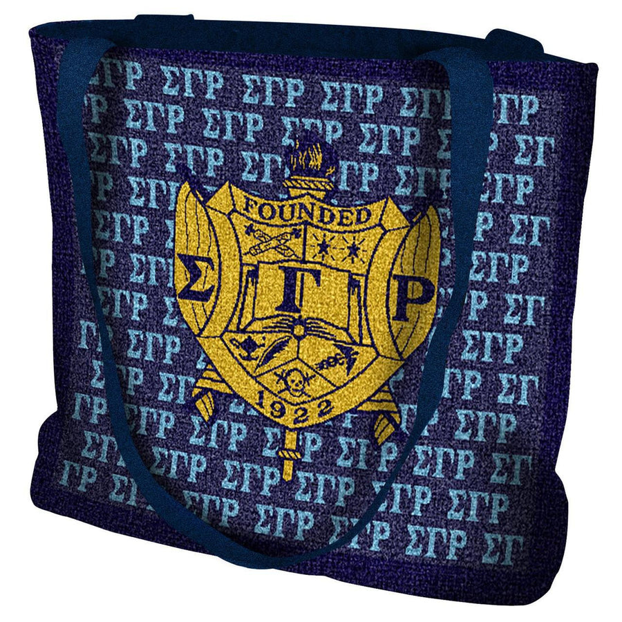 Sigma Gamma Rho Woven Tote Bag-Woven Tote Bag-Pure Country Weavers-17x17 inches-Blue-The Black Art Depot