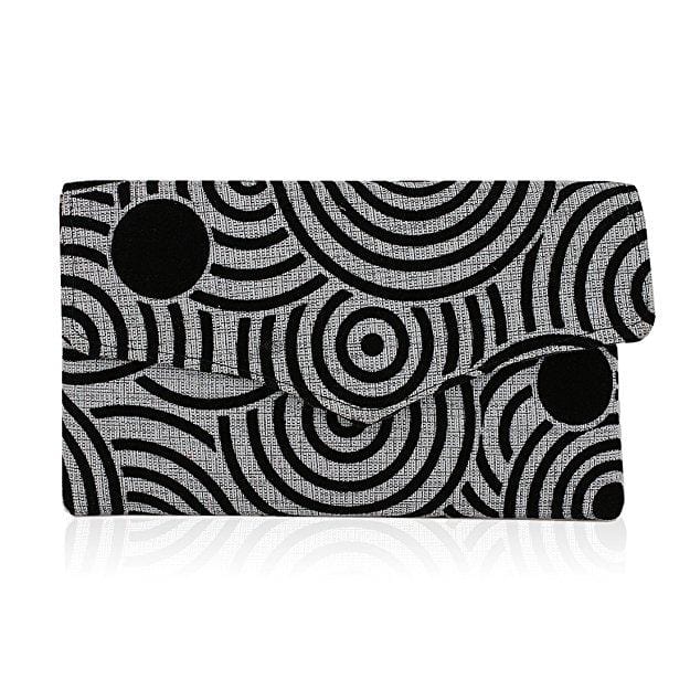 Authentic African Hand Made Silver Geometric Clutch (Kenyan) The