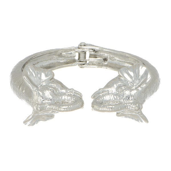 Silver Tone Elephant Head Bangle (Delta Sigma Theta)