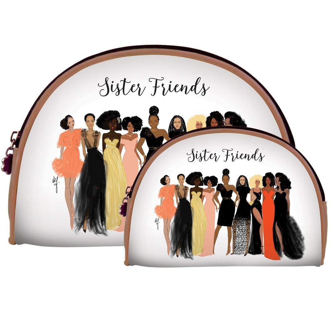 Sister Friends: African American Cosmetic Duo Bag by Nicholle Kobi (Set of 2)