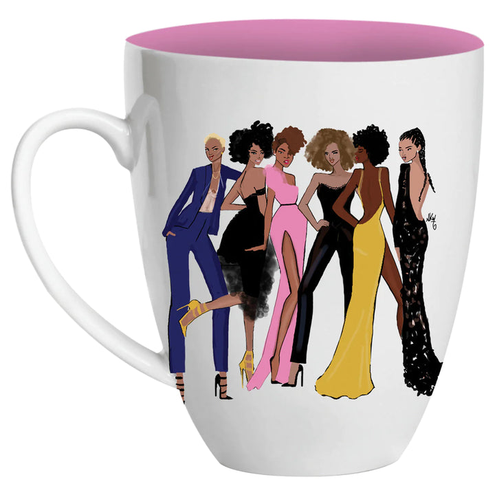 Sister Friends III by Nicholle Kobi: African American Ceramic Coffee/Tea Mug