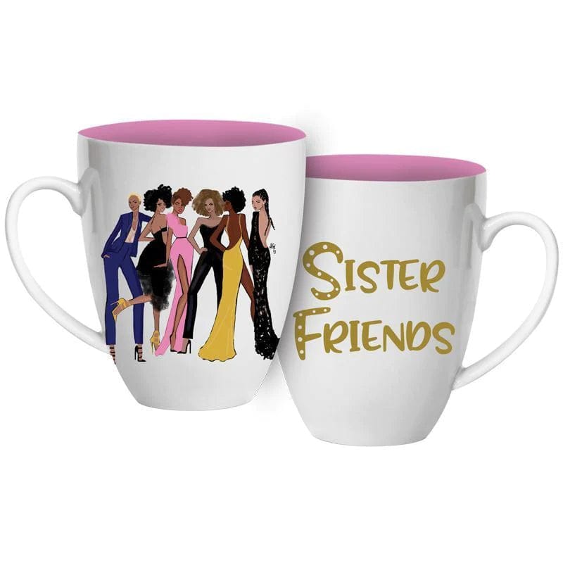 Sister Friends III by Nicholle Kobi: African American Ceramic Coffee/Tea Mug