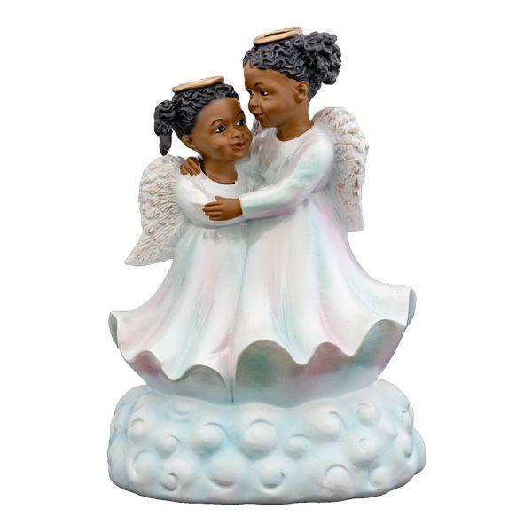 Sisters Forever Angel-Figurine-Positive Image Gifts-5 inches-Resin-The Black Art Depot