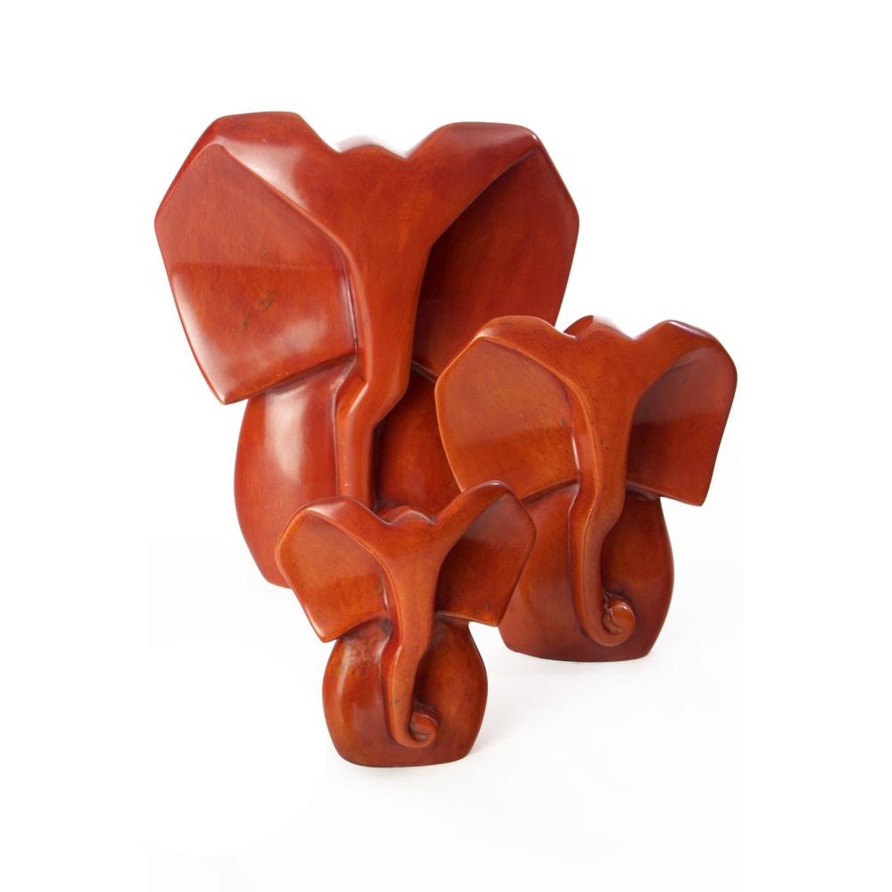 Authentic African Soapstone Elephant Sculpture Set (Kenya)