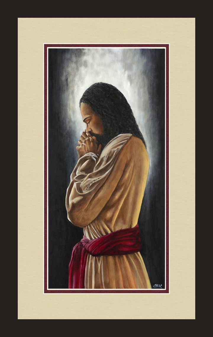 Son of God (African American Jesus) by Cecil Reed Jr.  (Brown Frame - Double Mat)